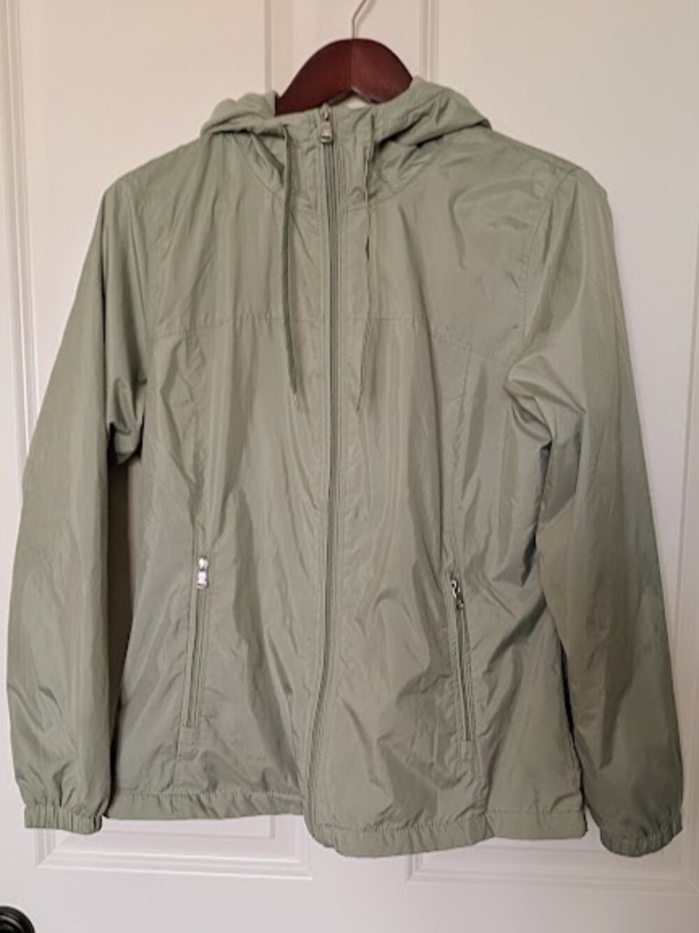 Calvin Klein Light Green Hooded Zip Jacket - Fleece Line - Size XS